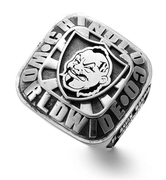 ChinoLoco 925 Solid Silver Heavy Biker Ring