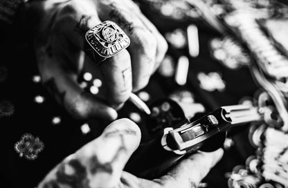 ChinoLoco 925 Solid Silver Heavy Biker Ring