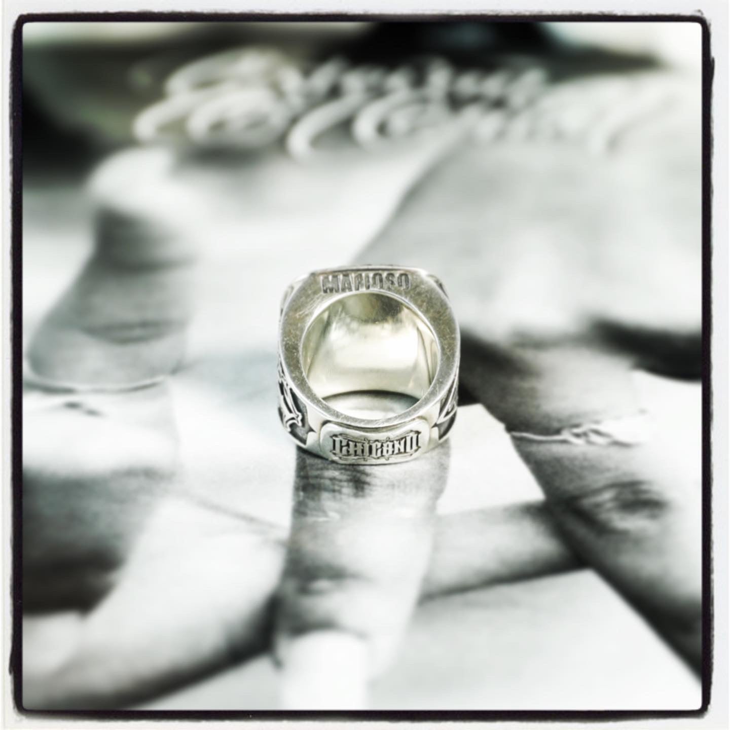 ChinoLoco 925 Solid Silver Heavy Biker Ring