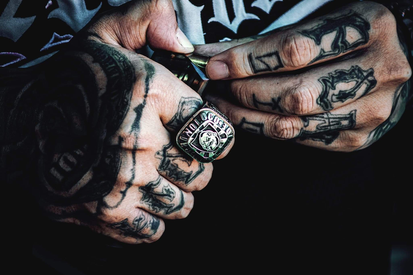 ChinoLoco 925 Solid Silver Heavy Biker Ring