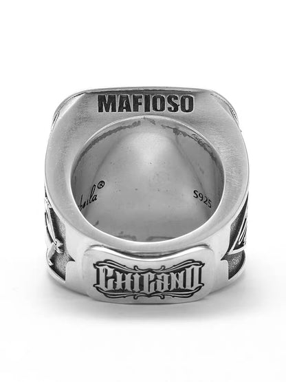 ChinoLoco 925 Solid Silver Heavy Biker Ring
