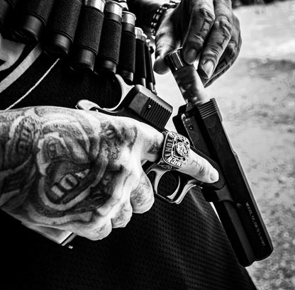 ChinoLoco 925 Solid Silver Heavy Biker Ring