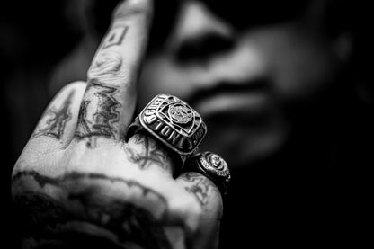 ChinoLoco 925 Solid Silver Heavy Biker Ring