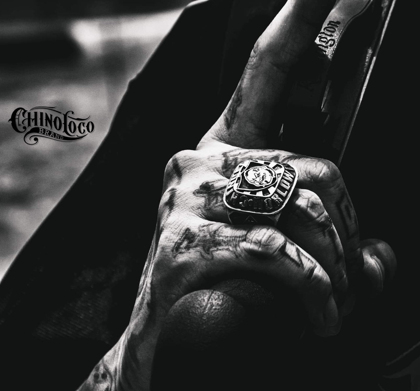 ChinoLoco 925 Solid Silver Heavy Biker Ring